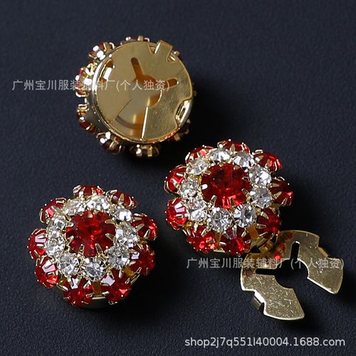 3 PCS Colored Rhinestone Cover Cufflinks