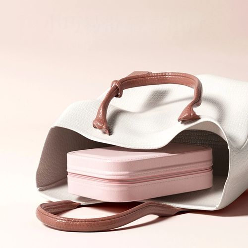 Three-color LED light mirror makeup box, travel cosmetic and jewelry box, a perfect birthday wedding bridesmaid women's gift for her.