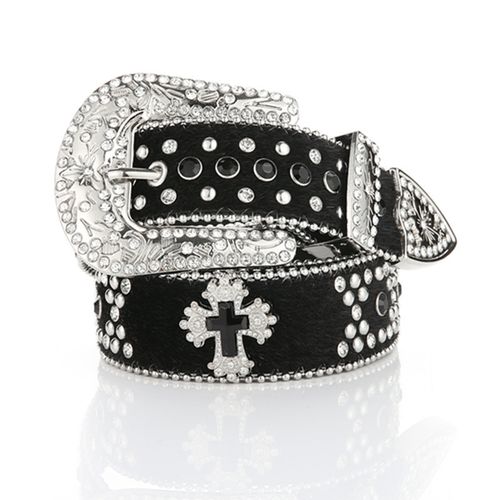 Full Diamond Cross Wide Crystal Belt