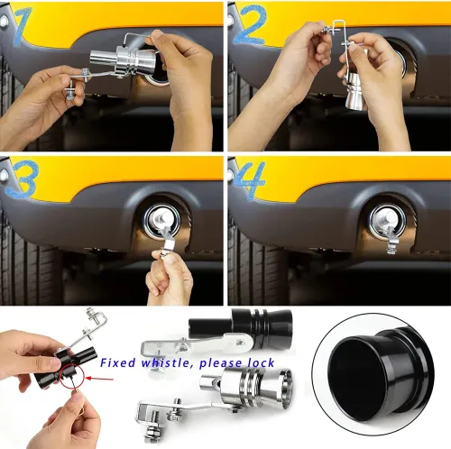 2pcs Turbo Whistle Universal Turbo Exhaust Whistle, Sound Booster is Suitable for Most Cars, Sedans, and Trucks