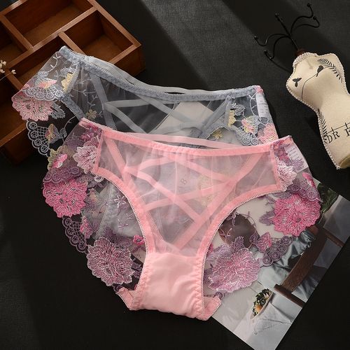 Mesh cross cotton crotch underwear