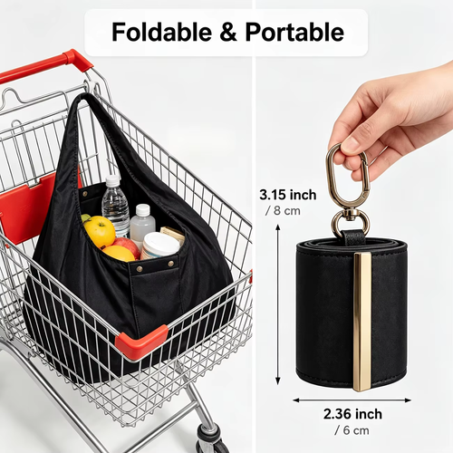 Portable Mini Keychain Foldable Shopping Bag – With Key Ring, Expandable