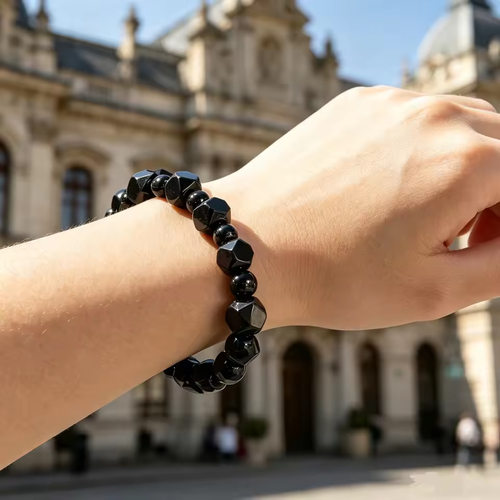 2pcs Natural Stone Men's Hematite Charm Bracelet Cube Beads Black For Vigour Strength Protection And Grounding Jewelry New