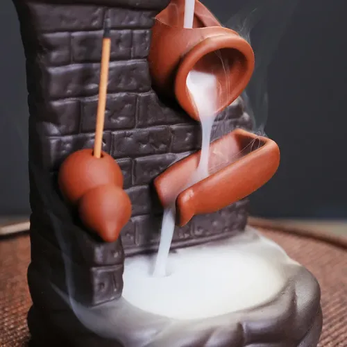 Ceramic Reflux Incense Home Decor Aromatherapy Incense Creative Moon Mountain Flowing Water Decorative Ornaments Home Decor