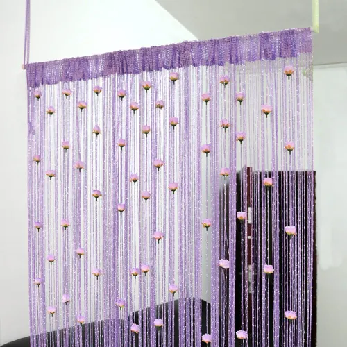 Thiened No-Drill Rose Line Curtain Modern mat Living Room Partition Baund Decorative Hanging Door Curtain