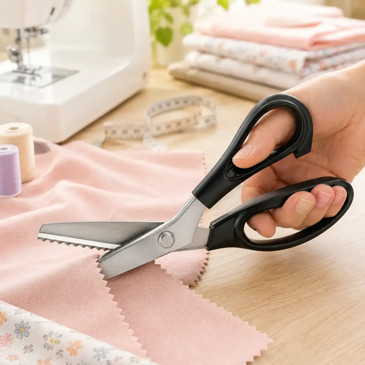 2PCS Stainless Steel Zig Zag Pinking Shears with Serrated Teeth - Durable, Sharp Sewing Tool for DIY Crafts, Dressmaking - Textiles & Sewing Supplies Accessory