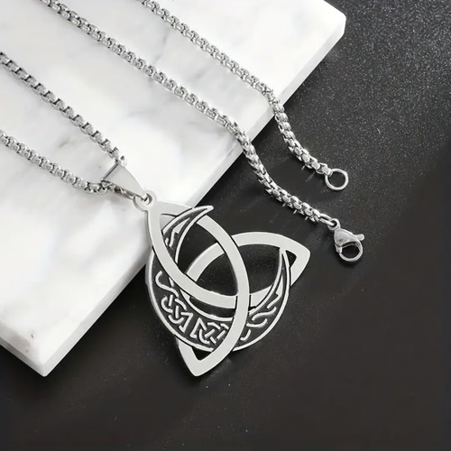 🌙Viking Trinity Knot & Moon Necklace