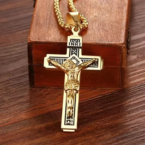 Jesus Christ Cross Mens Necklace   Cross Religious Pendant Necklace Accessory Chain Accessories
