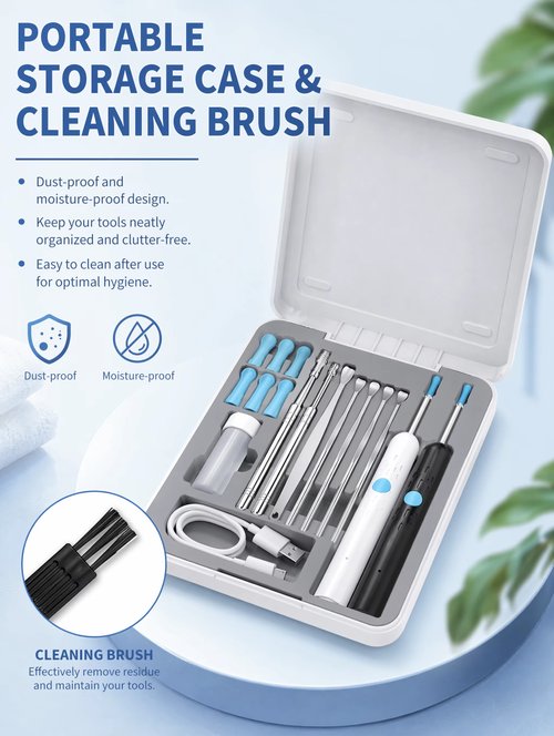 Wireless Visual Ear Cleaner 8MP HD Camera, WiFi Ear Pick Otoscope, 360° Ear Wax Removal Tool , for iPhone Android