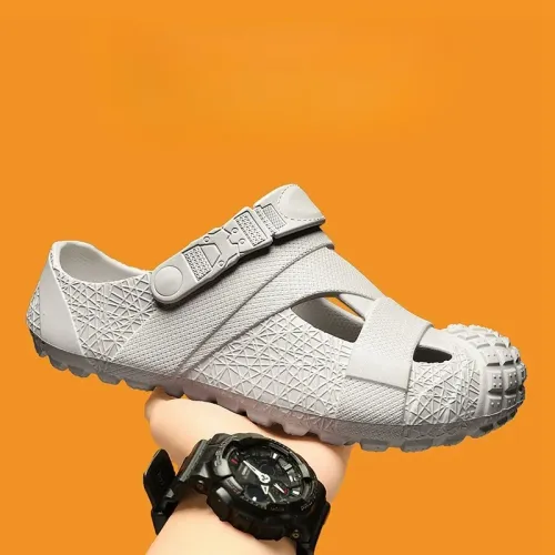 Men's Summer Fashionable Casual Breathable Comfortable Low Cut Slip-On EVA Sandals Foot Covering Slippers Slip-On Shoes