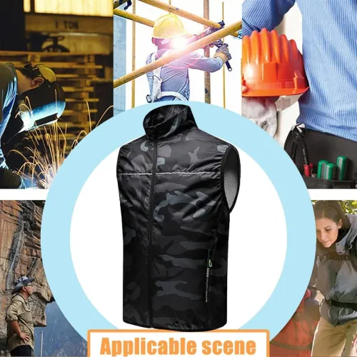 Electric Cooling Vest for Men - Waterproof Sleeveless Jacket with Fan Lightweight & Breathable Summer Workwear