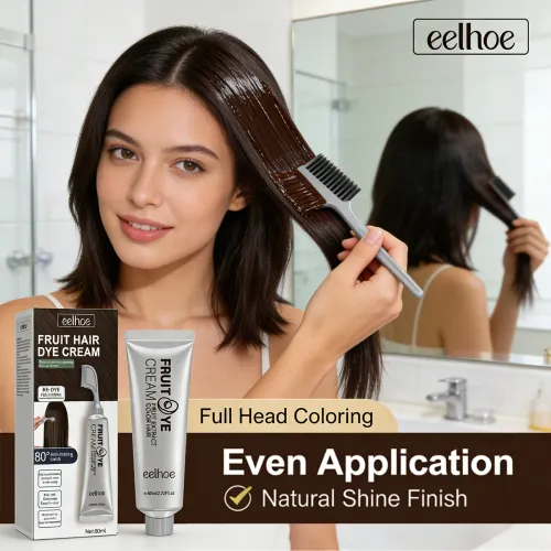 hair dye with comb dark brown