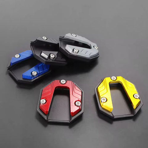 2pcs Scooter Motorbike Accessories Extension Foot Pad Support Plate Aluminum Alloy Motorcycle Bike Kickstand Extender Foot Side Stand