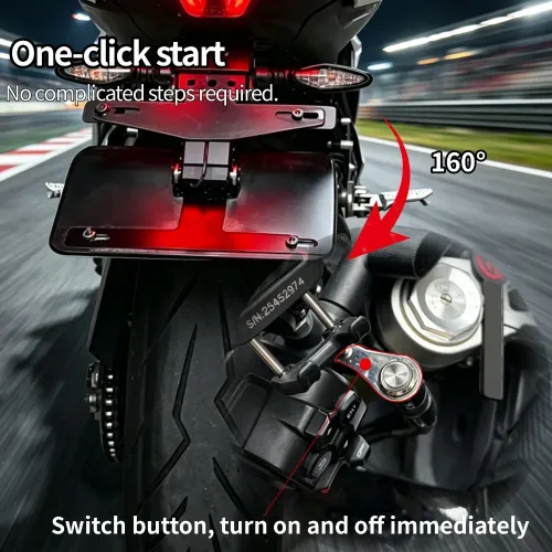 2026 NEW automatic folding license plate holder,motorcycle, turn over one-button start