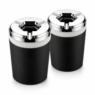 2PCS 2026 New Car Ashtray Anti Ash Flying Sealed Rotating Car Ash Tray Dustproof Interior Accessories