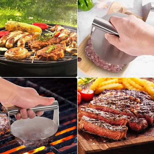 3pcs Stainless Steel Meat Pie Making Tool House Kitchen Meat Press Cake Pressing Die
