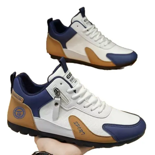 Casual Running Shoes Leather Upper Flat Sole Waterproof Soft Bottom Versatile Leisure Sport Youth Spring Autumn