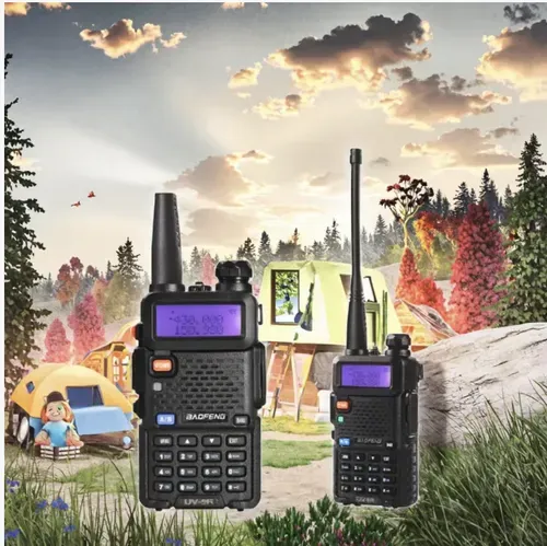 Two handheld high-power dual band FM outdoor intercoms