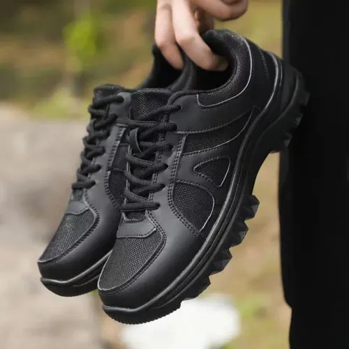 Men's Black Breathable Mesh Running Shoes Outdoor Casual Training Sneakers Fashionable