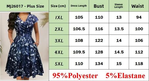 Elegant Fashionable V-neck Printed Short Sleeve Long Dress plus Size Women's Dress Summer 2026 Knitted Floral Street Style