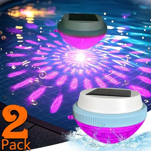 Solar Floating Pool Lighting, RGB Colour Changing Waterproof Pond Lights for Decoration of Swimming Pools, Yard Roads