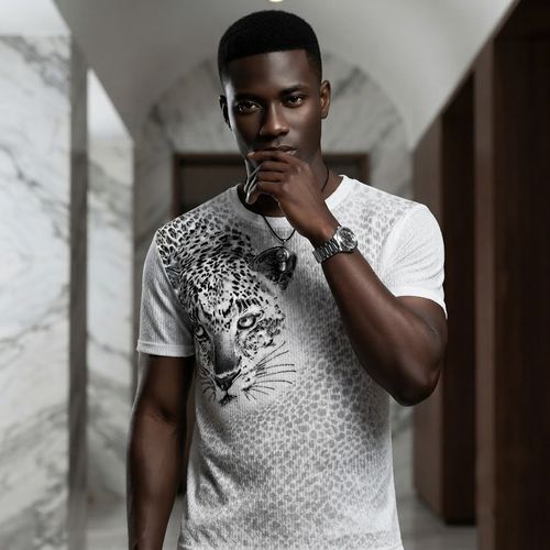 Men's New Summer Lightweight Short-Sleeve T-Shirt – Leopard Print Ice Silk