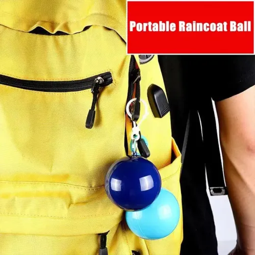 5pcs New Portable Disposable Raincoat Keychain Compression Ball Pocket Ball Outdoor Adult Travel Hangable Poncho Camping Gear