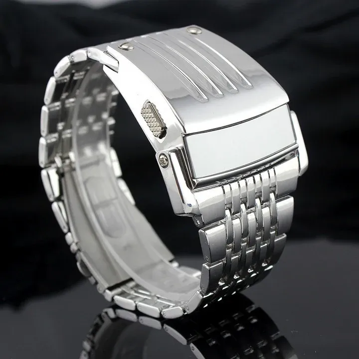 LED Stainless-Steel Digital Watch – Power Meets Prestige for the Tanzanian Hustle