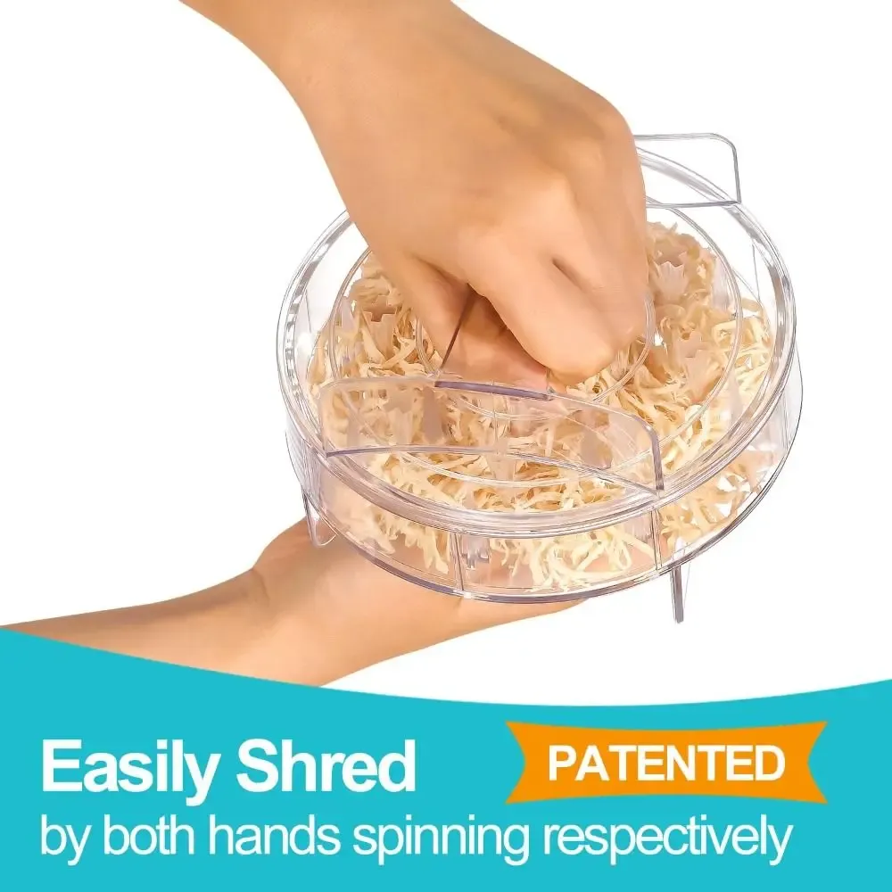 Durable Clear Chicken Shredder Ergonomic Handle BPA Free Meat Shredder Tool Manual Easy Clean Chicken Shredder Tool Meal Prep