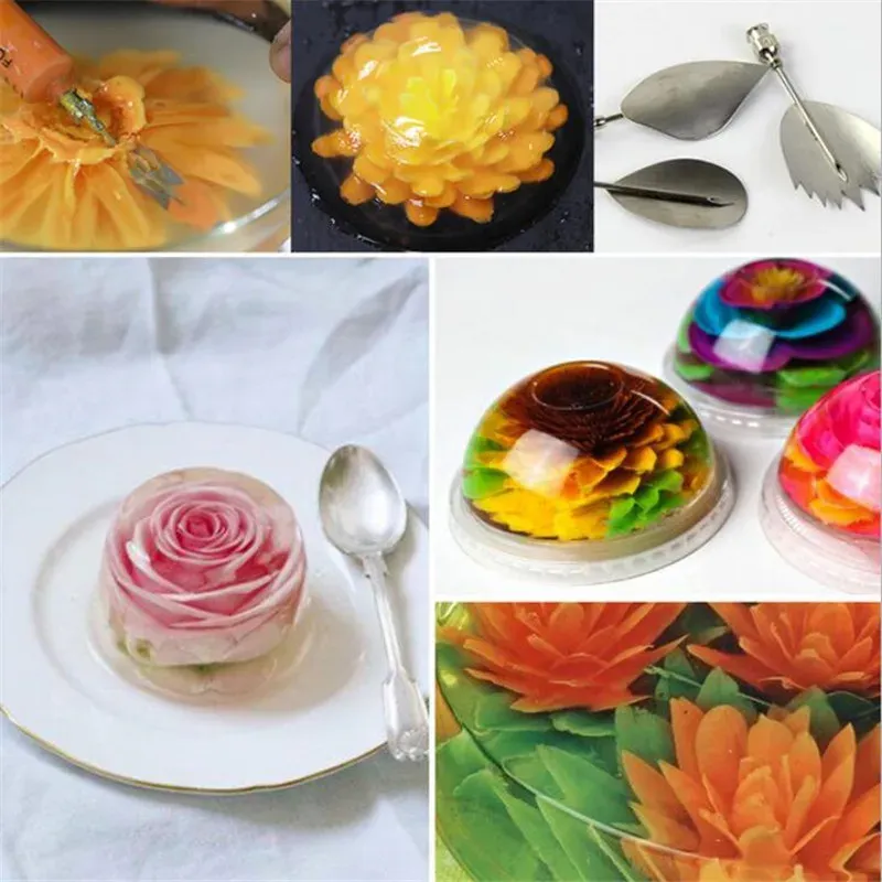 10 pcs Pudding Nozzle +1 Syringe Tool 3D Jelly Flower Cake Jello Gelatin Art Tool Russia Nozzle DIY Cake Decorating Tools