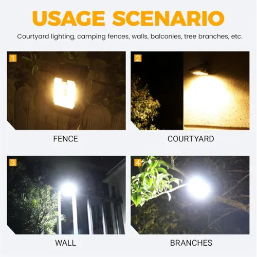 Clip on solar light outdoor waterproof LED motion sensor light with 3 modes and 3 installations