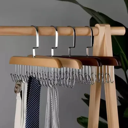 3-Pack 8 Hooks Hanger Multi-functional Wooden Hangers
