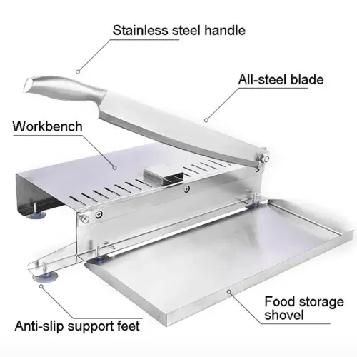 Stainless Steel Manual Slicer for Home Kitchens – Bone-Cutting Tool for Meat and Bones Suitable for Mutton, Chicken, Duck, Fish, and More