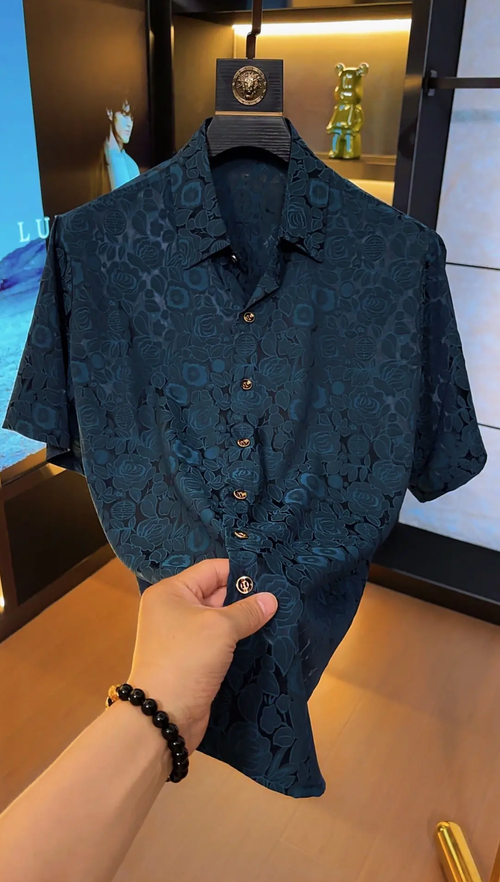 Classy Subtle Floral Jacquard Men's Shirt
