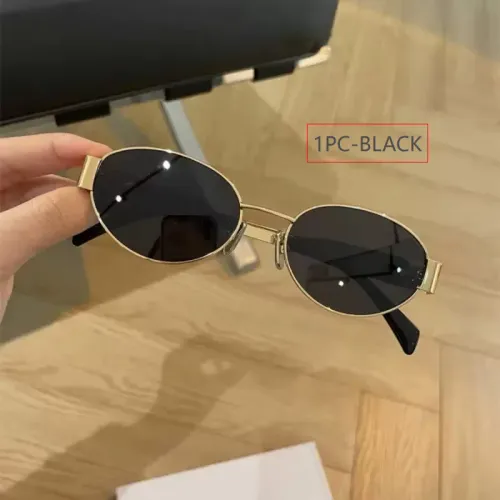 Summer Women's Fashion Sunglasses Oval Diamond Metal Frames Vintage Bohemian Style
