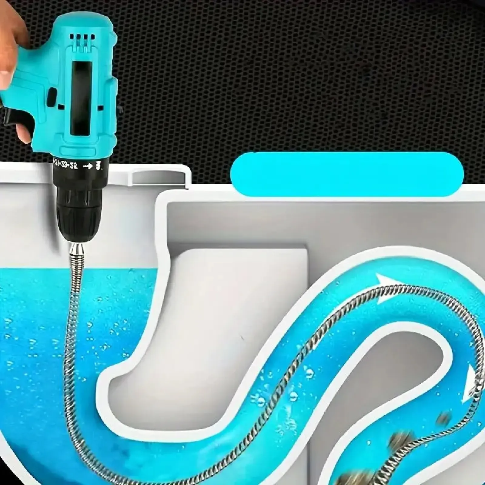 Electric Pipe Dredging Device without Machine, 1 Count Toilet Clog Dredging Tool, Kitchen Sewer Dredging Tool, Bathroom & Toilet Cleaning Supplies, Plumbing Tool