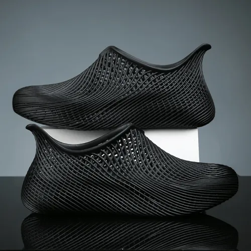Simple & Premium Men's Summer New Mesh Holes Shoes, 3D Textured, Non-Slip, Breathable Outdoor Beach