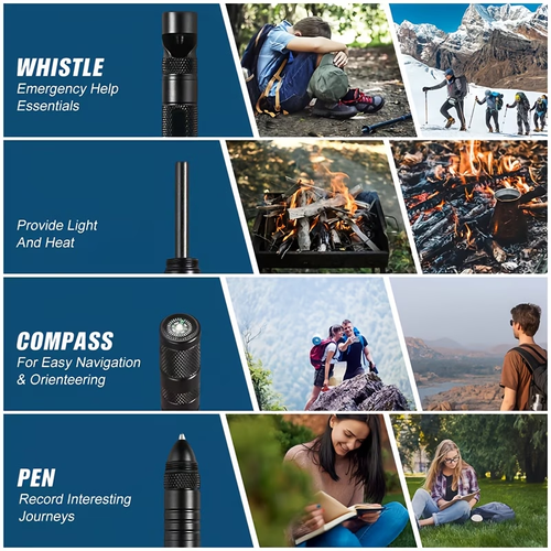 Ideal Gift for Outdoor Guys - 12-in-1 Tactical Pen: Survival & Fishing All-in-One
