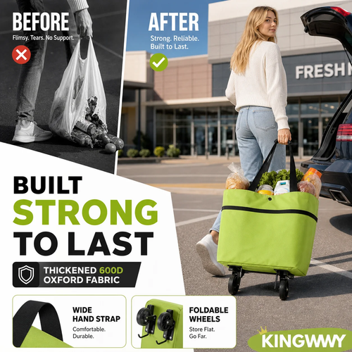 2pcs 2-in-1 Foldable Shopping Cart
