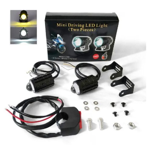 2PCS All-in-One Waterproof IP67 Dual Color Super Bright LED Headlight With Control Switch Drivin