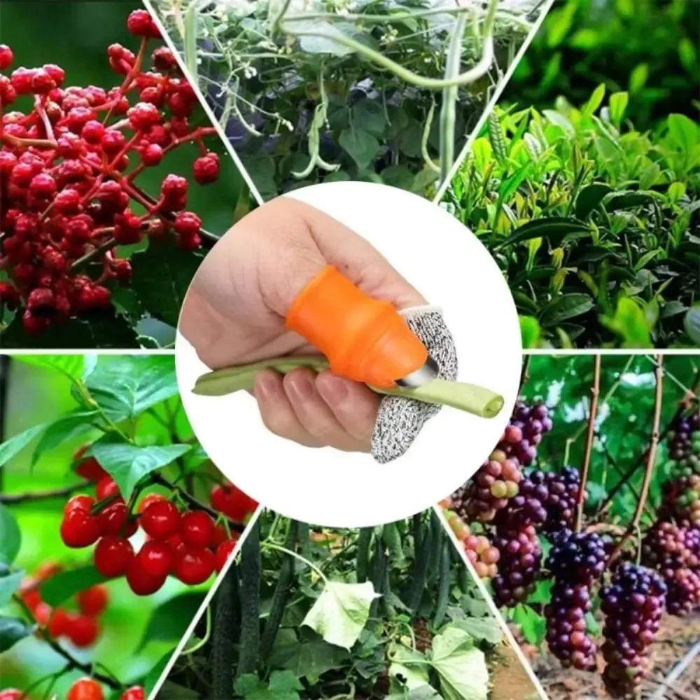 12Pcs-2Set Silicone Thumb Knife Finger Protector Vegetable Harvesting Knife Plant Blade Scissors Cutting Rings Garden Supplies