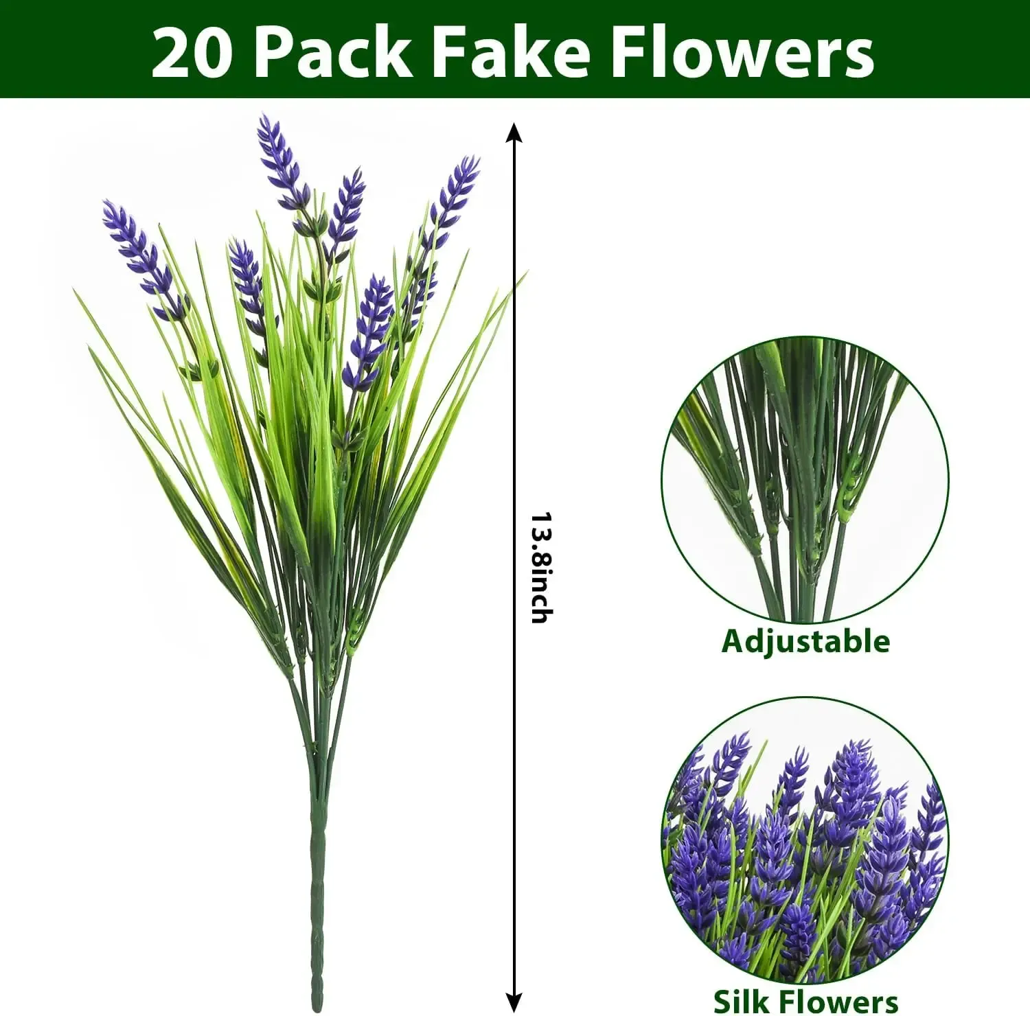 5Pcs Artificial Flowers Bunch Purple Fake Flower Vase Fillers for Home Room Decor Wedding Decoration Outdoor Potted Ornament