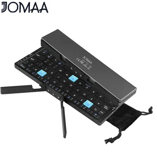 Foldable Bluetooth Keyboard with Magnetic Stand Aluminum Alloy Mini Folding Keyboard