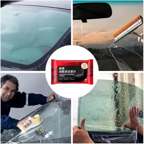 50 PCS Car Glass Oil Film Removal Wipes Vehicle Window Powerful Cleaning Wipes Windshield Stain Cleaner Decontamination