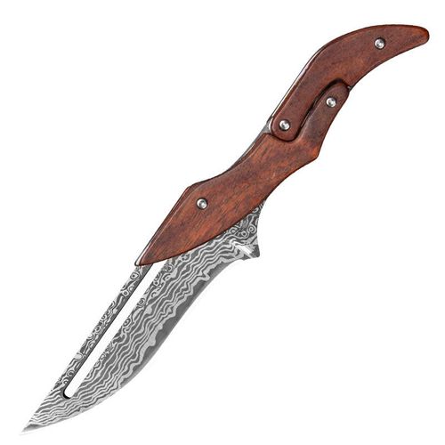 High-Hardness Damascus Pattern Folding Tool for Outdoor Survival