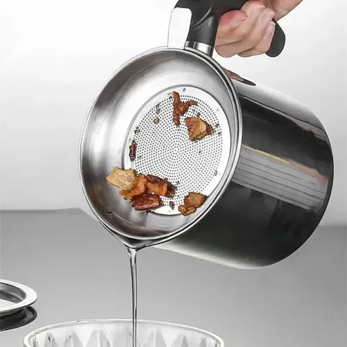 1.3L Kitchen Cooking Tools Oil Filter Storage Tank Grease Filter Pot Oil Filter Container Restaurant Kitchen Tray Oil Pot