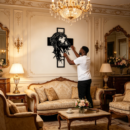 🎄✝️Metal Jesus and Cross Wall Art: Christian Home Decor