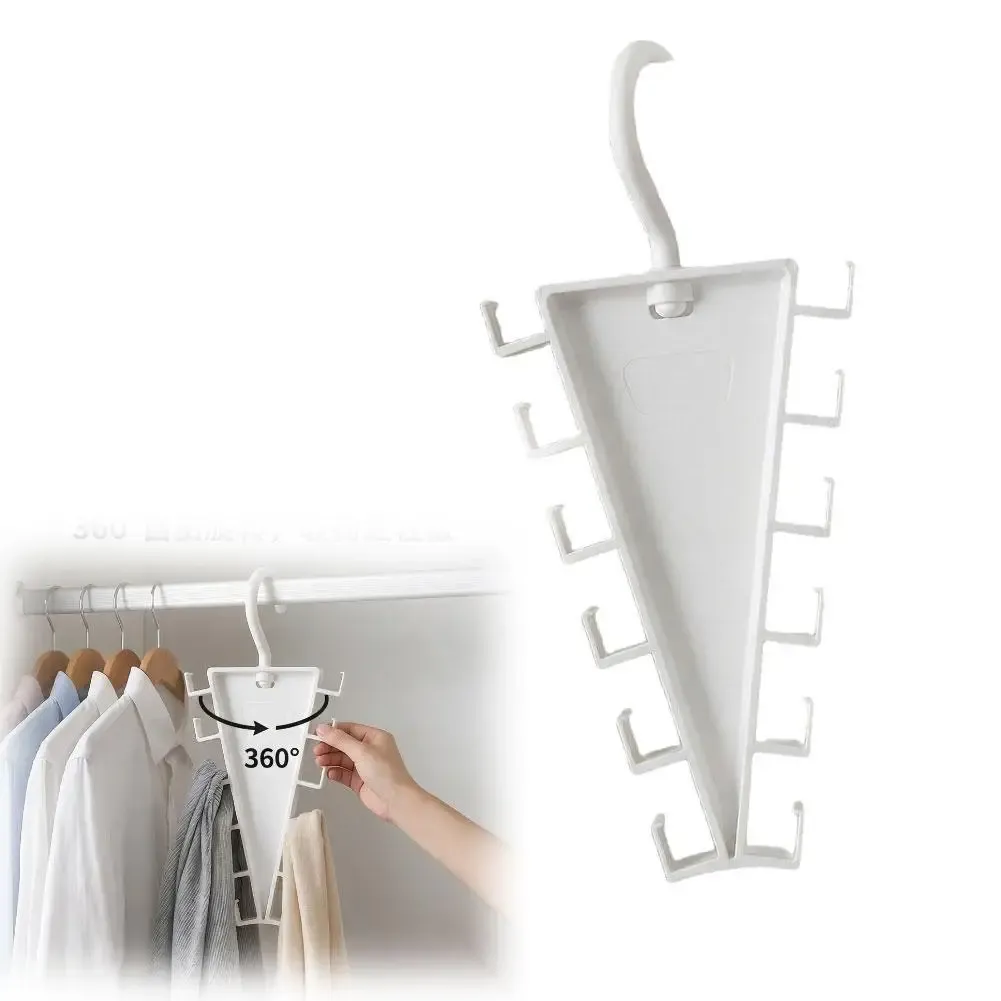 5PCS 12 Hooks V-Shaped Storage Hook Clothes Hanger Organizer 360° Rotatable Wardrobe Space Saving Clothing Rack For School Hats