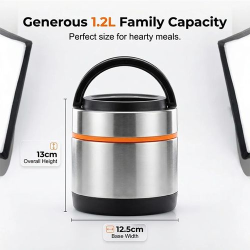 Stainless Steel Insulated Food Jar –  Thermal Lunch Container with Separate Compartments