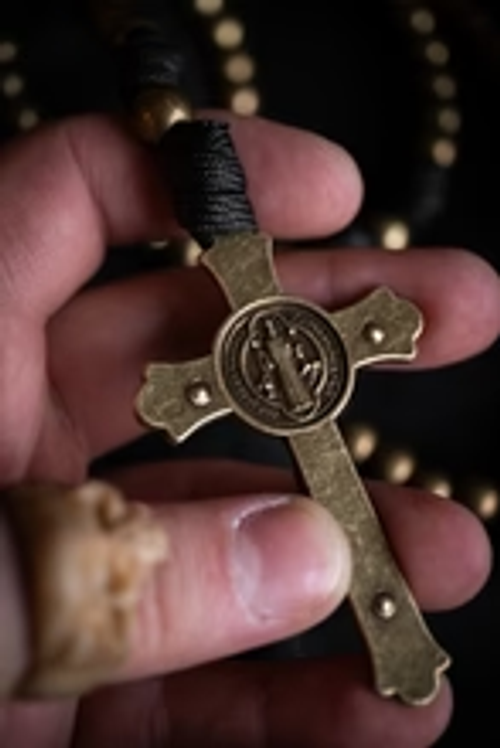 Sanctus Open Carry Belt Rosary MKII - Black & Brass